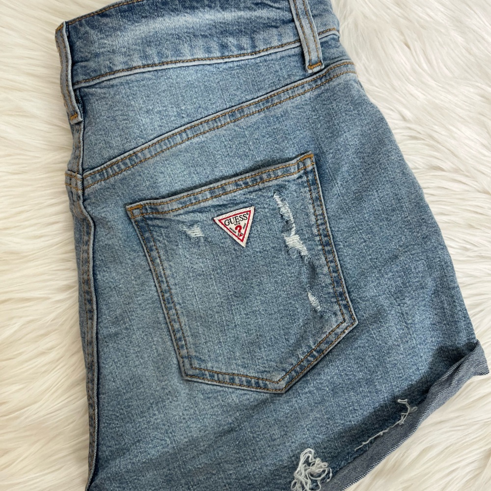Distressed GUESS Jean Shorts